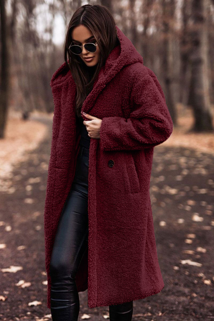 Ladies Oversized Fleece Jacket with Hoodie Moon London