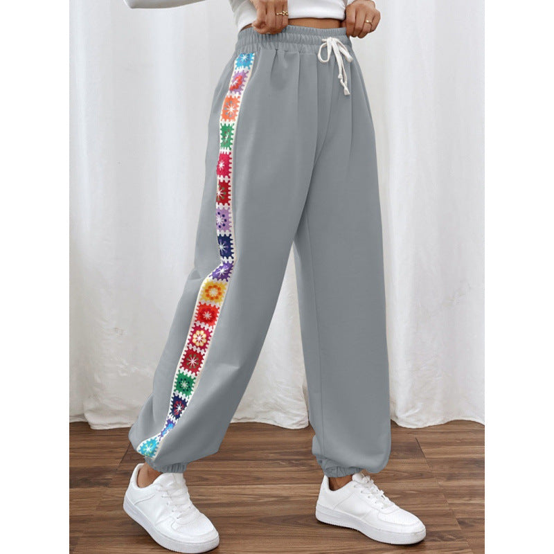 Lune London women's sporty leisure pants with colorful stripes