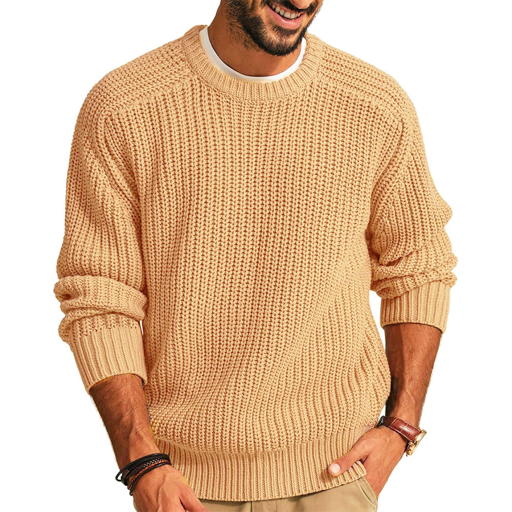 Chunky knit sweater for men with round neck and relaxed fit Lune London