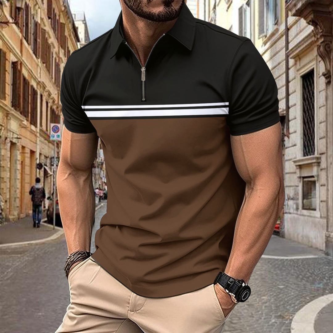 Men's Classic Sport Polo with Trendy Zipper Lune London