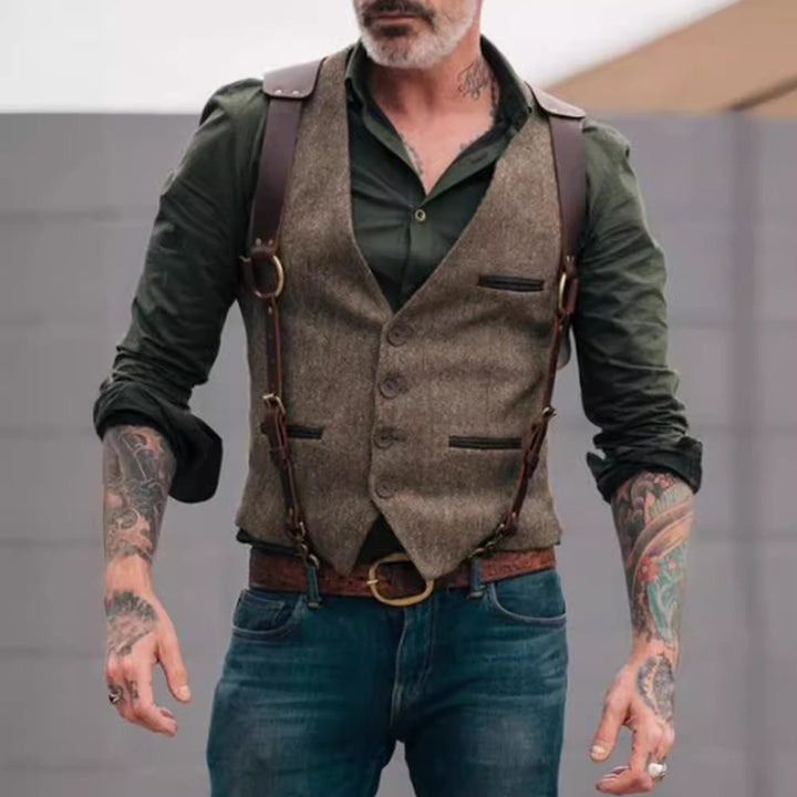 Stylish jacket for men with leather accents and practical pockets Lune London