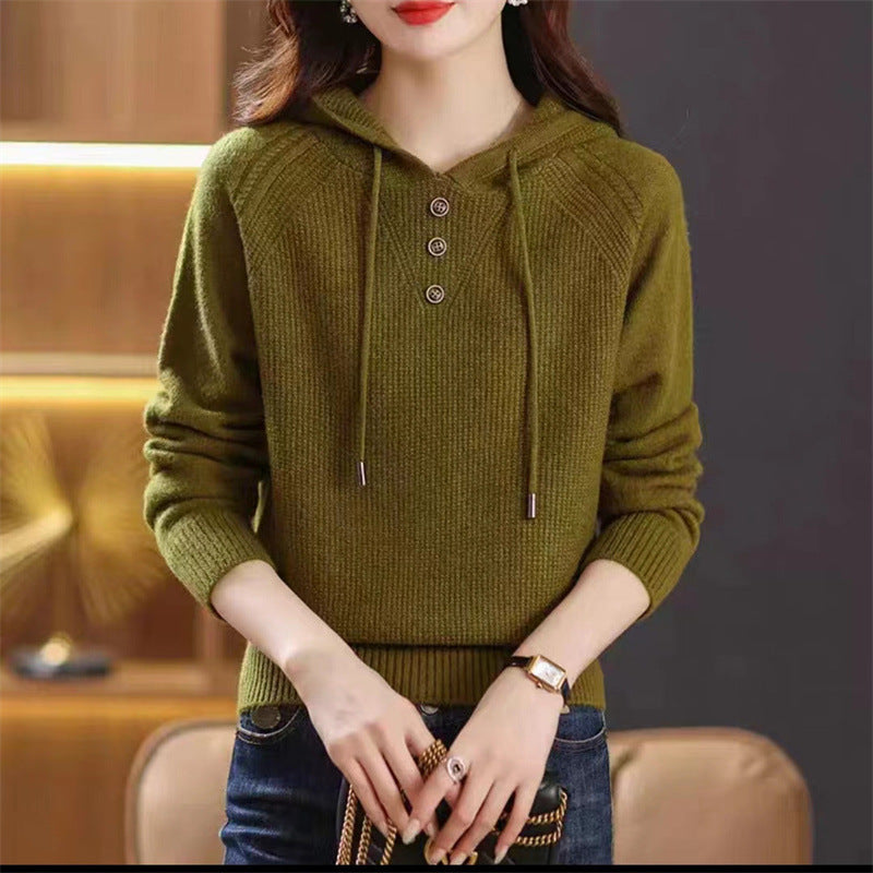 Women's hoodie with button details and relaxed fit Lune London