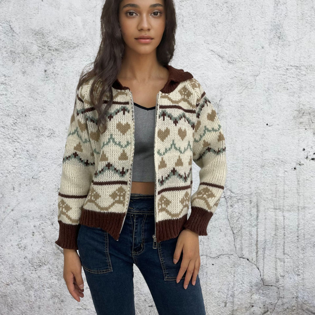 Knitted jacket for women with trendy pattern Lune London