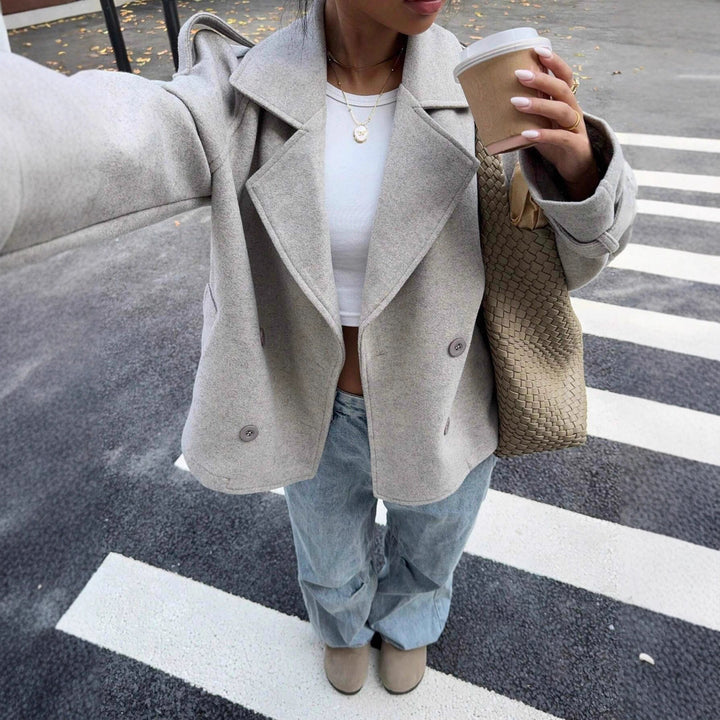 Lune London double-breasted wool lapel jacket for women