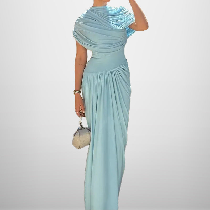 Robe Maxi Enveloppante Élégante pour Femmes avec Détails de Drapé Raffinés Chic & Stil