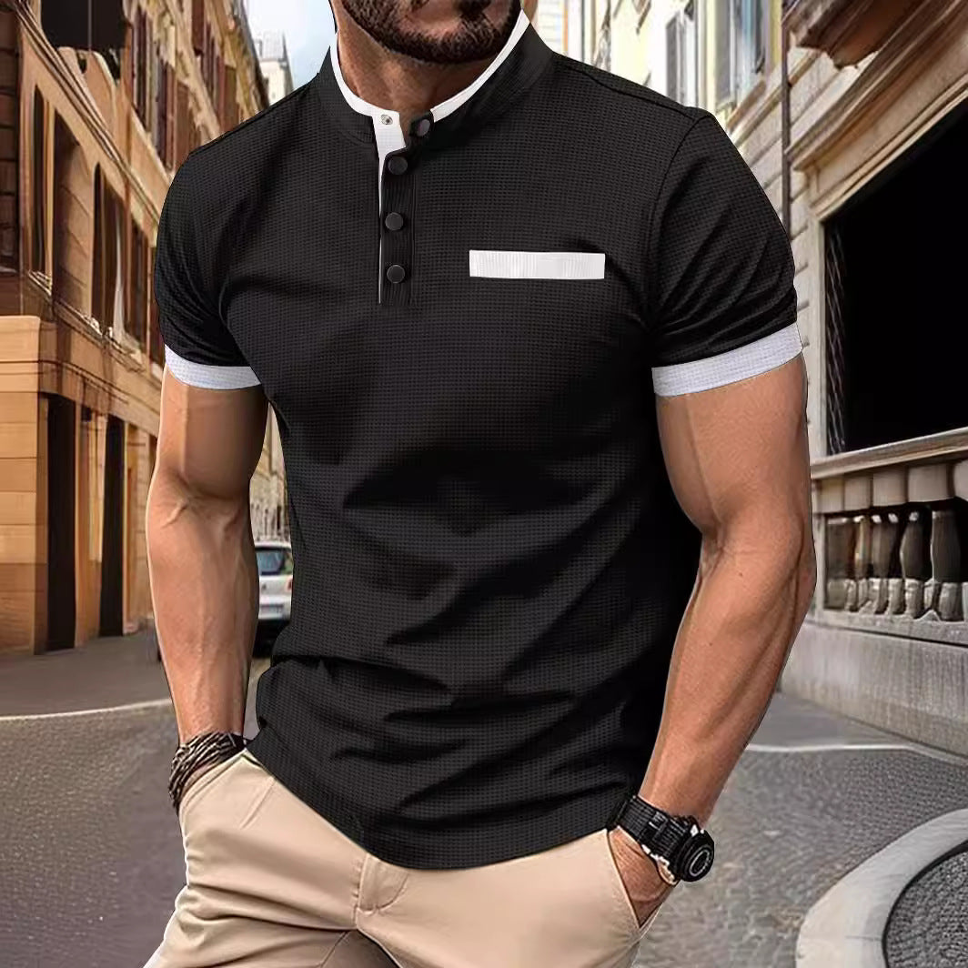 Short sleeve casual shirt for men with button placket Chic und Stil