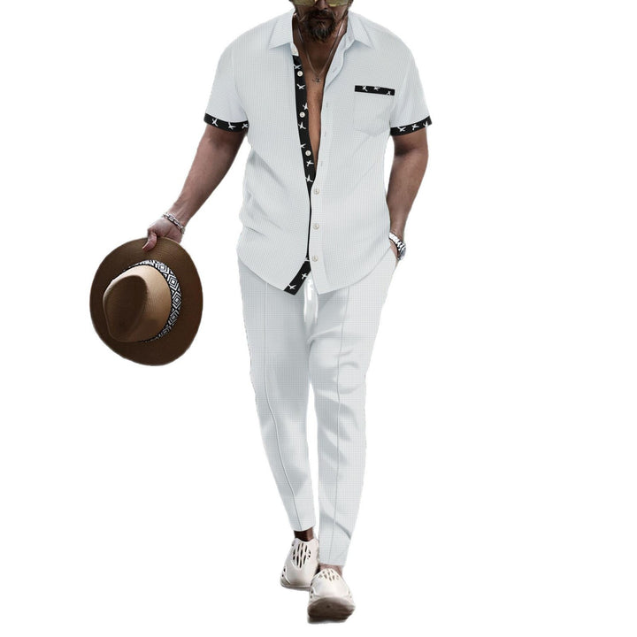 Men's chic short sleeve shirt and slim pants ensemble Lune London