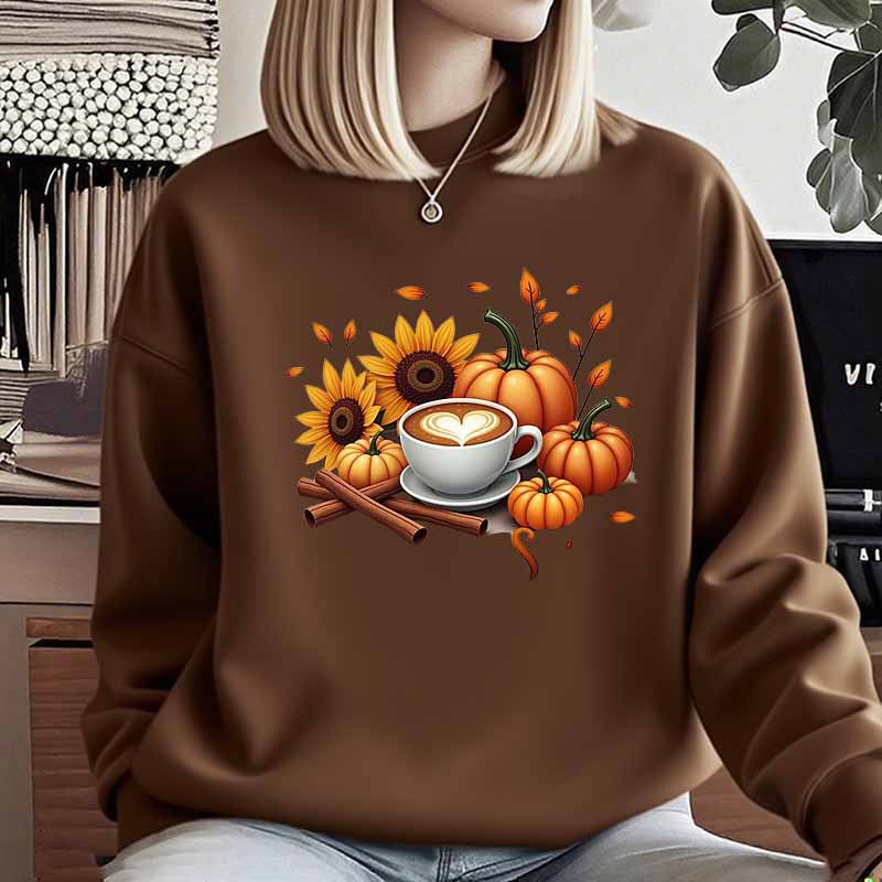 Sweatshirt pour femmes avec motif automnal et impression spéciale Chic & Stil