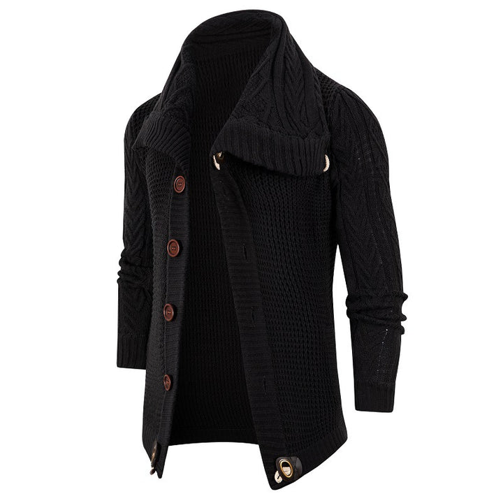 Thick knit jacket for men with foldable collar Lune London