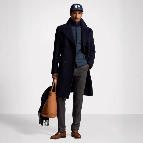 Elegant classic coat for men with removable vest Lune London