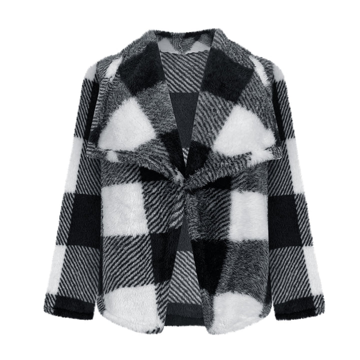 Lune London Women's Fleece Jacket with Plaid Pattern