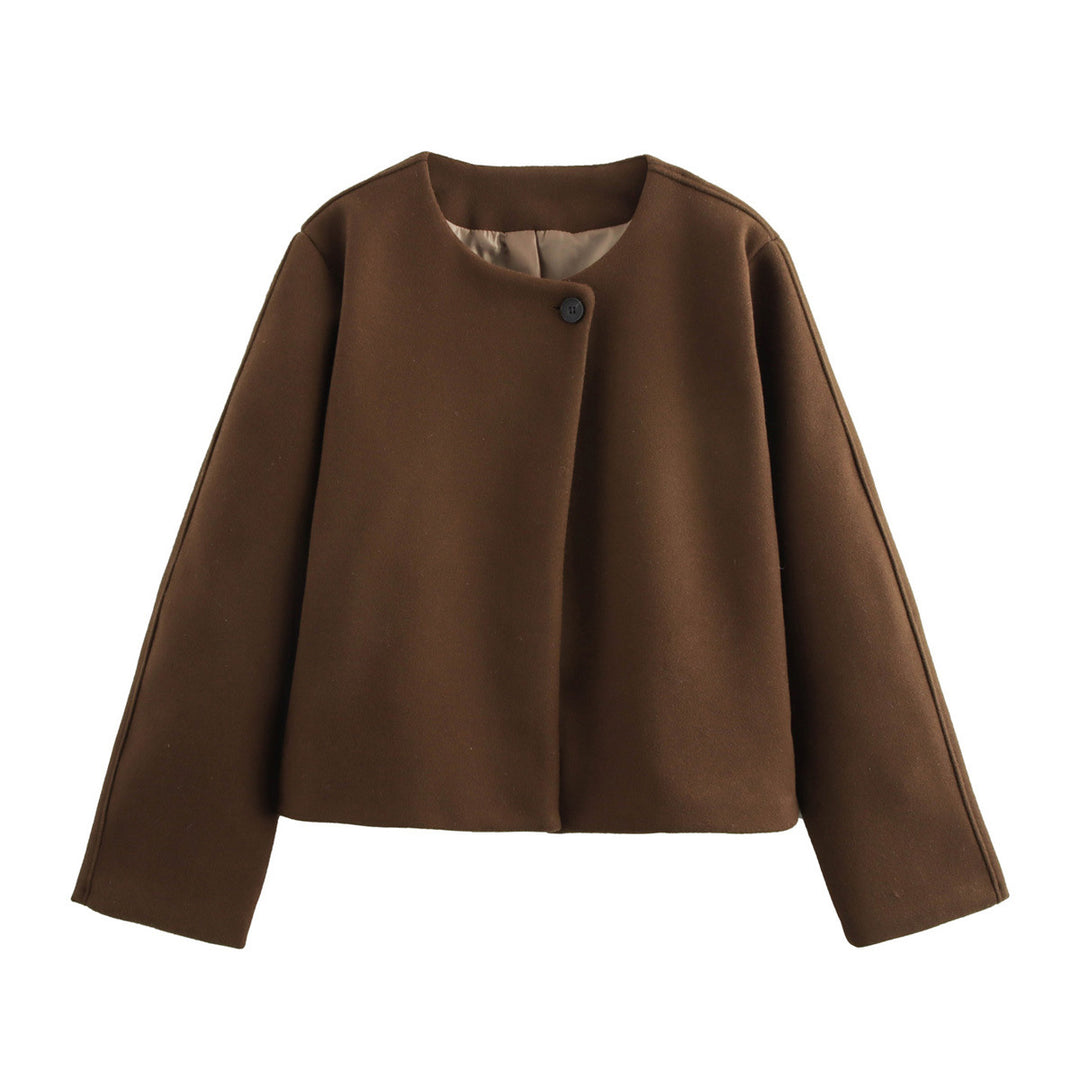 Fashionable short jacket for women with a minimalist design and an elegant button closure Lune London