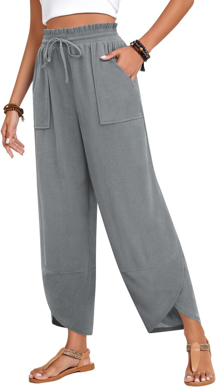 Elegant and lightweight palazzo pants for women with a wide fit Lune London