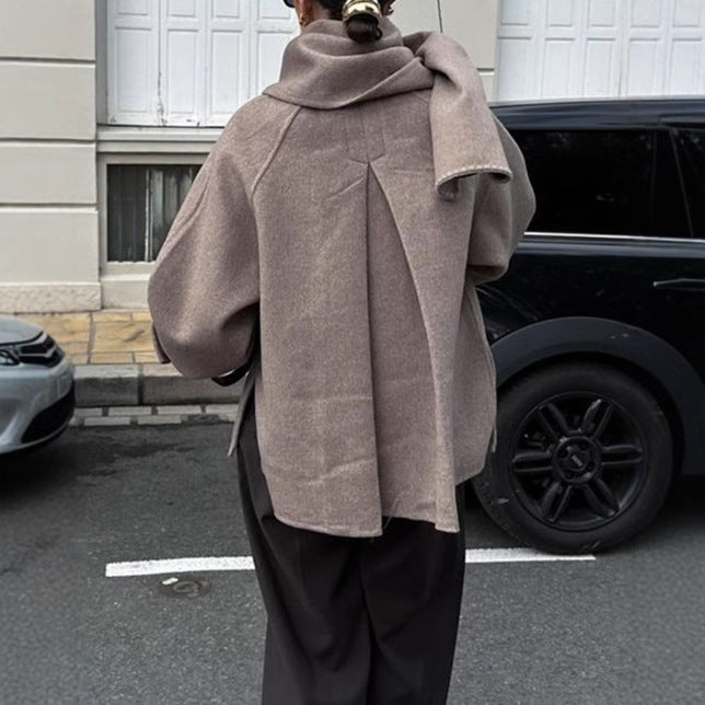 Wool coat plus size for women with trendy cut and practical pockets Lune London