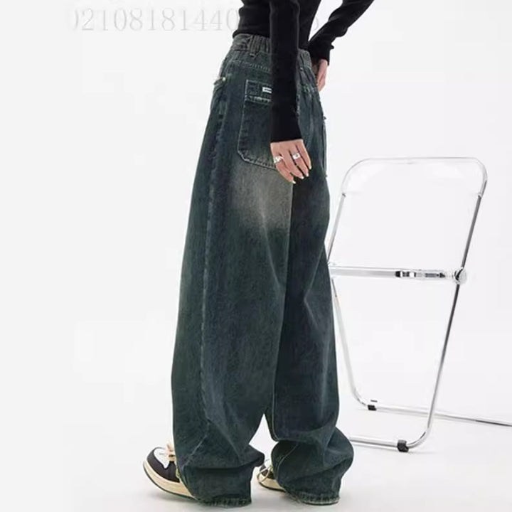 Ladies wide High-Waist Jeans Lune London