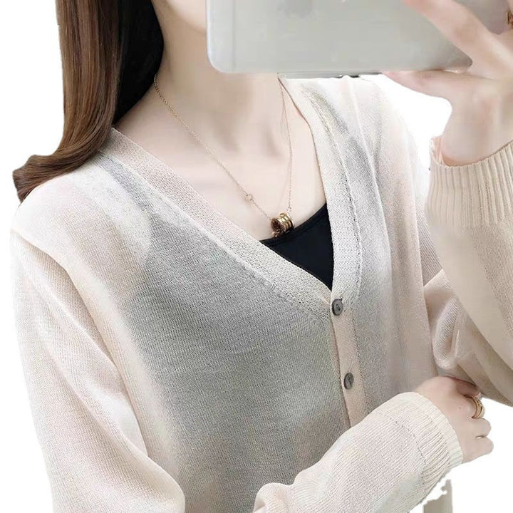 Cardigan femme avec col en V et détails de boutons Chic & Stil
