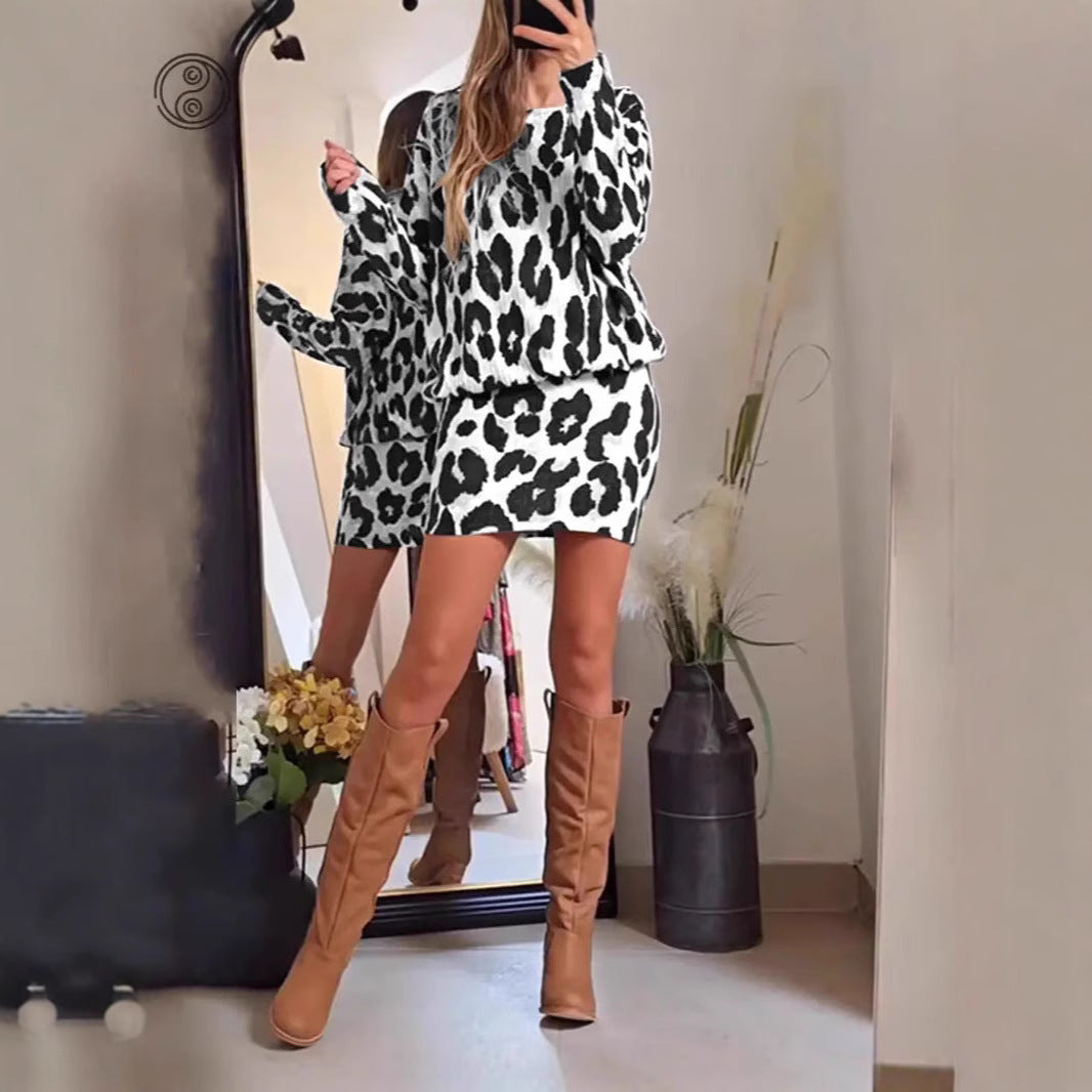 Leopard print dress for women, long sleeves and fitted cut Lune London