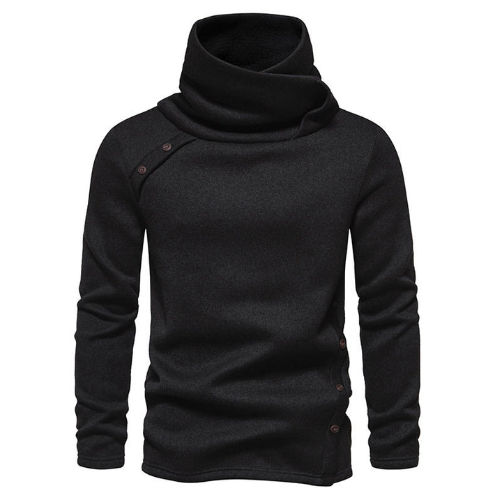 Men's trendy hoodie with asymmetrical design and button details Lune London