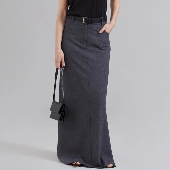 Jupe maxi élégante pour femmes avec passants de ceinture et silhouette classique Chic & Stil