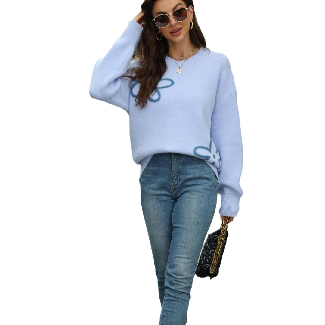 Women's sweater with floral design and relaxed fit Lune London