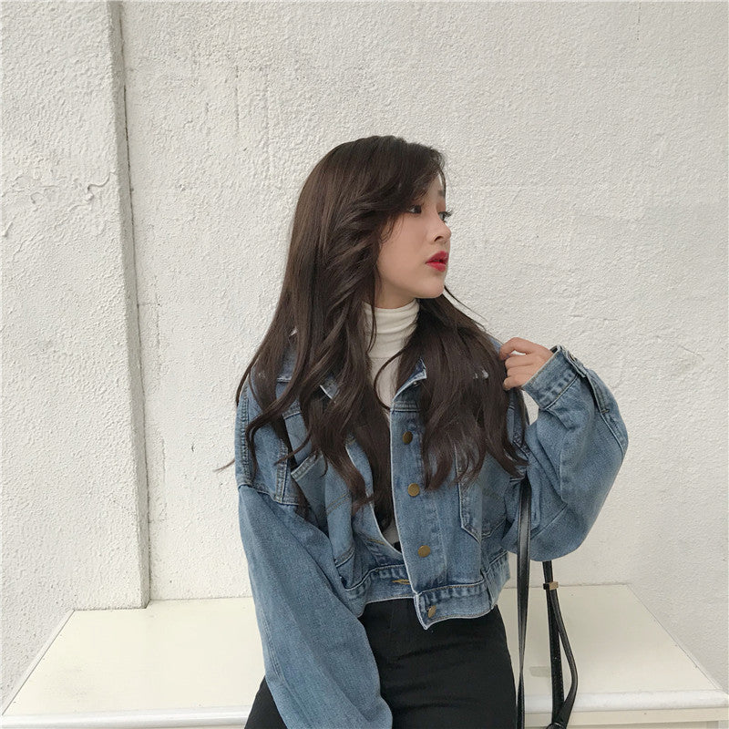 Veste en jean femme cropped avec coupe oversize Chic & Stil