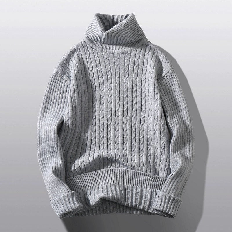 Women's knitted sweater with high collar and ribbed pattern Lune London