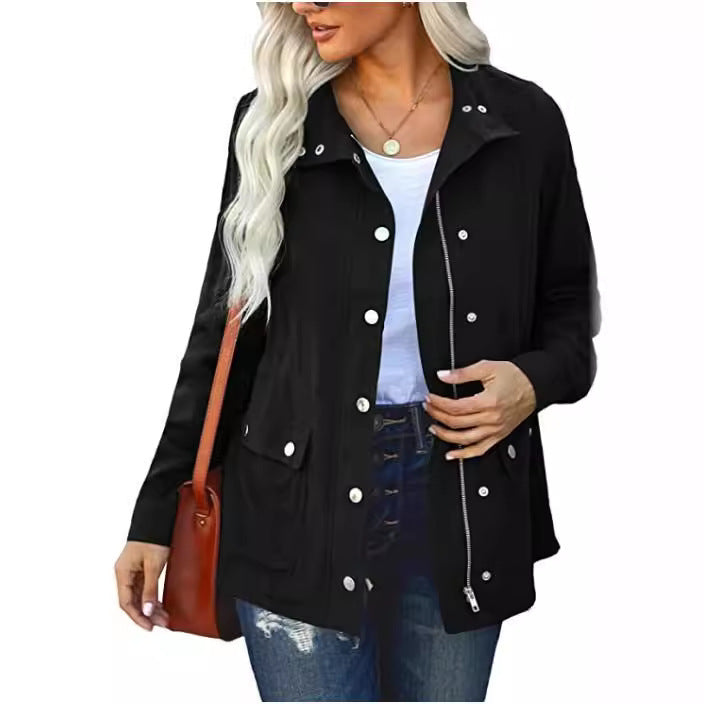 Casual women's jacket with functional pockets and hood Lune London