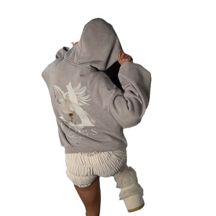 Hoodie for women with a creative design of Pegasus Lune London