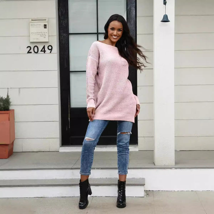 Oversized knit sweater for women with a soft textured pattern Lune London