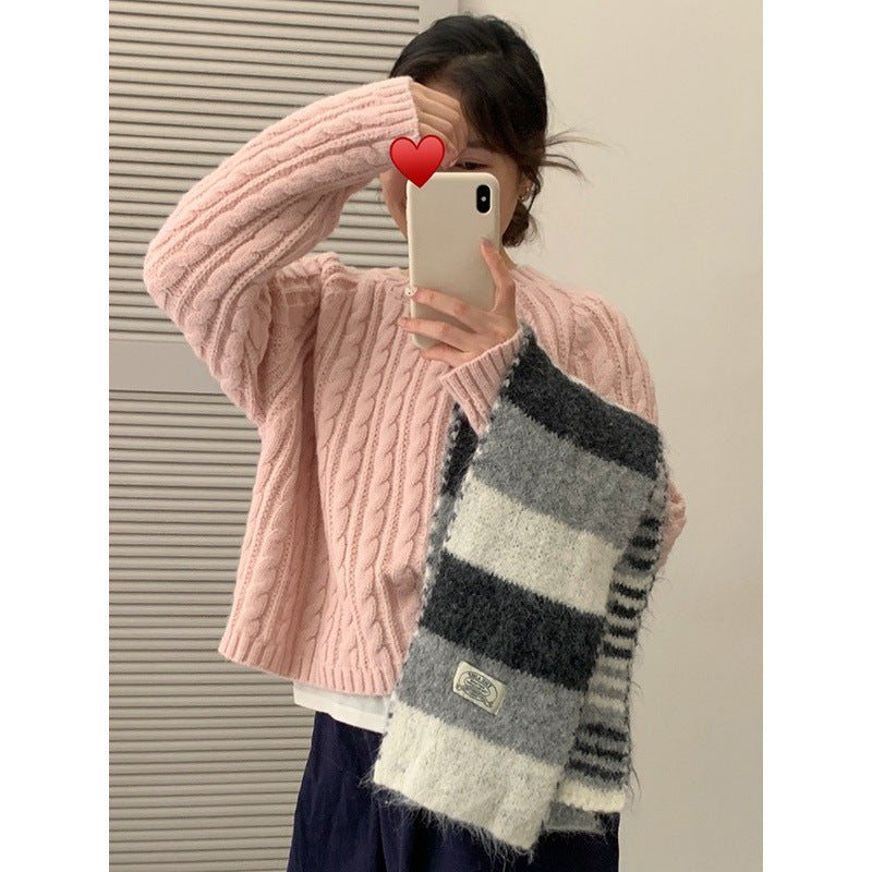 Pull en tricot épais pour femme avec des points réversibles modernes et une coupe décontractée Chic & Stil