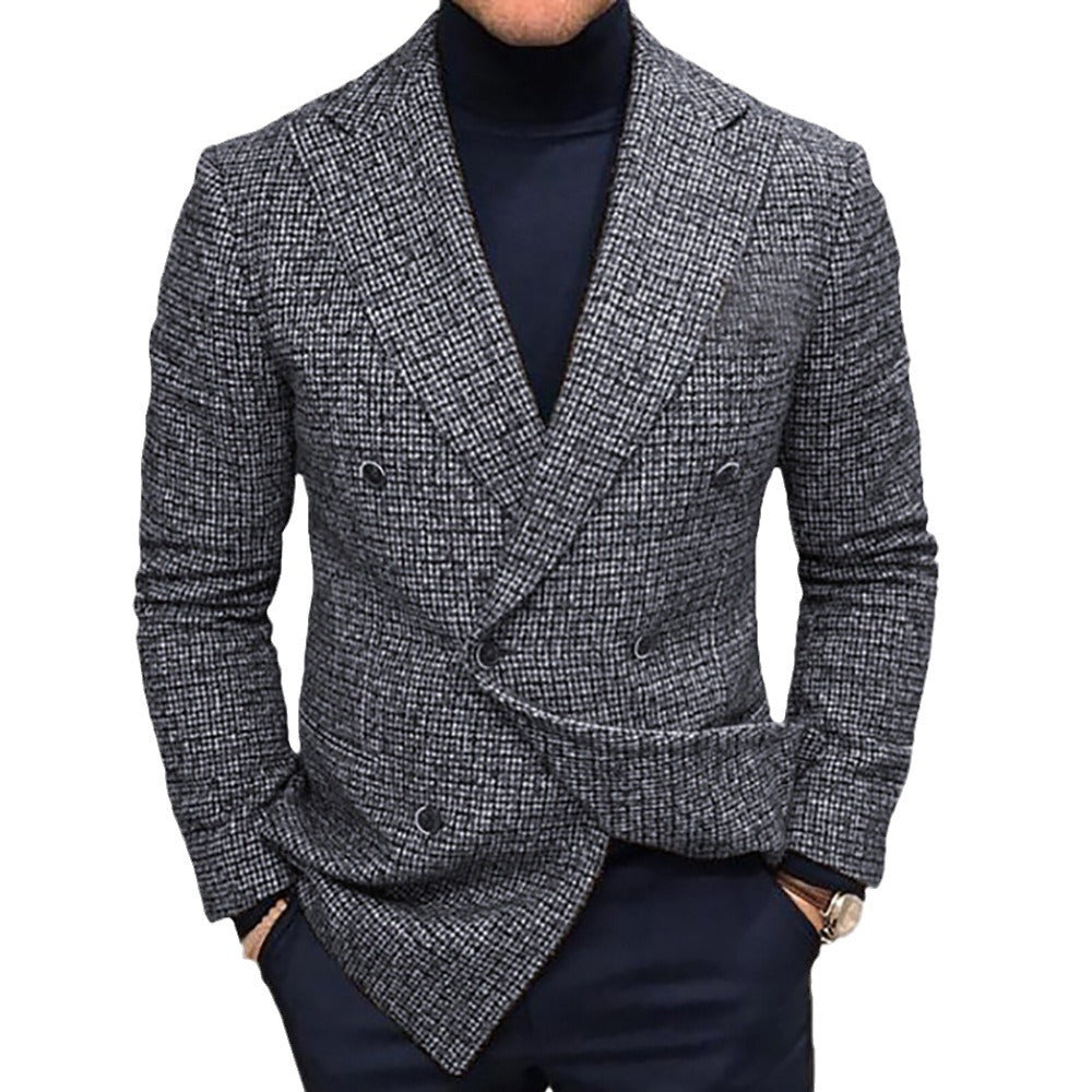 Elegant checkered blazer for men with double-breasted Lune London