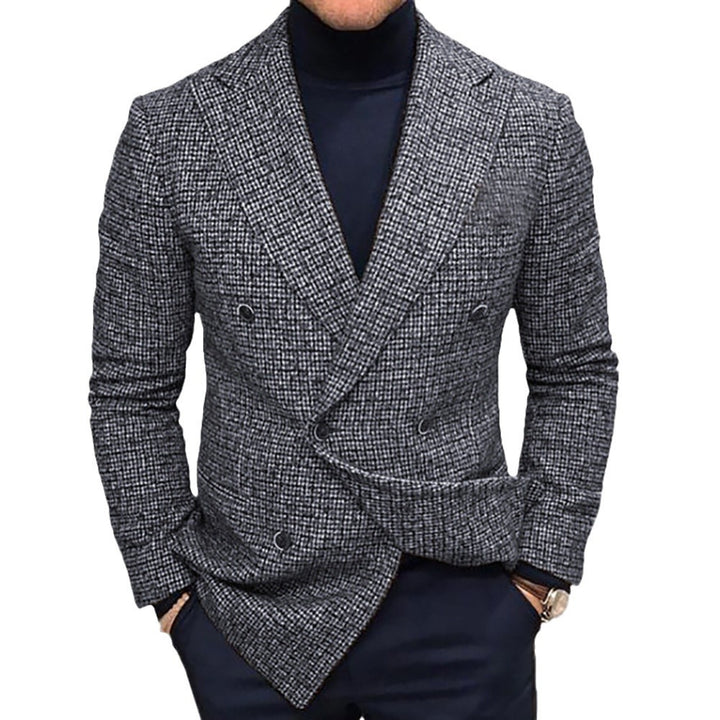 Elegant checkered blazer for men with double-breasted Lune London