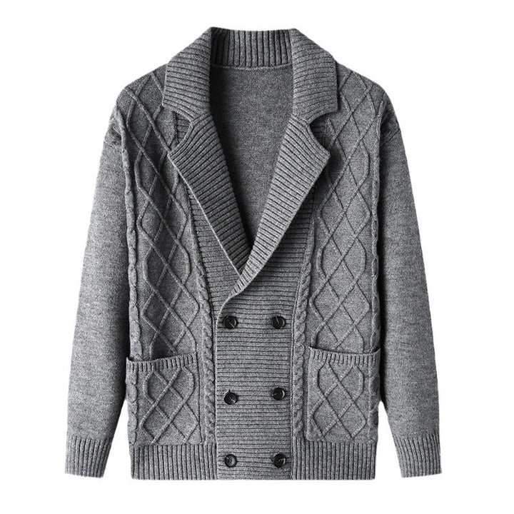 Men's knitted jacket with double flap Lune London