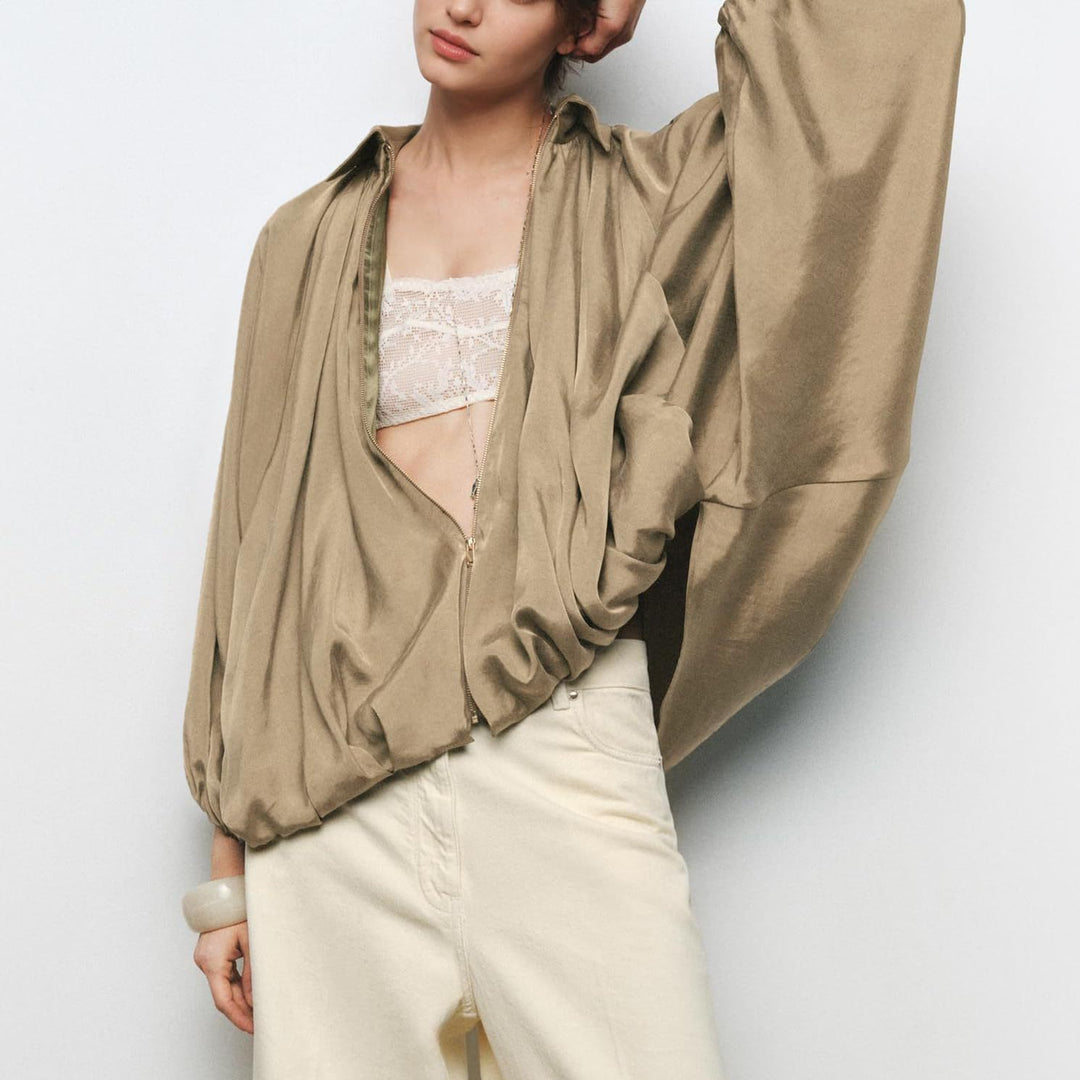 Ladies lightweight oversized silk jacket Lune London