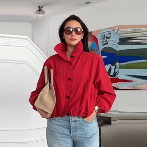 Ladies stylish outdoor jacket with high collar Lune London