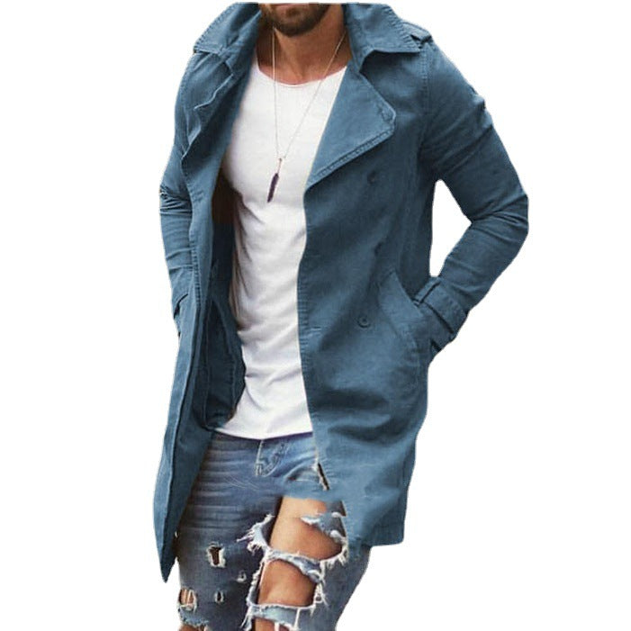 Casual trench coat for men with double-breasted buttons and elegant flap Lune London