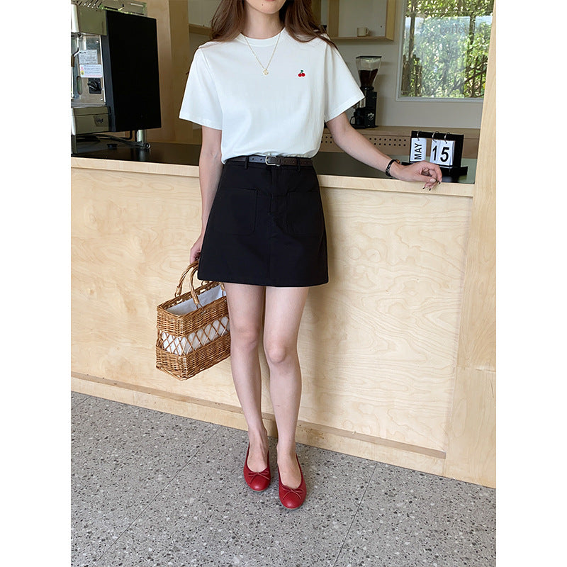 Women's short sleeve T-shirt with cute cherry motif Chic & Stil