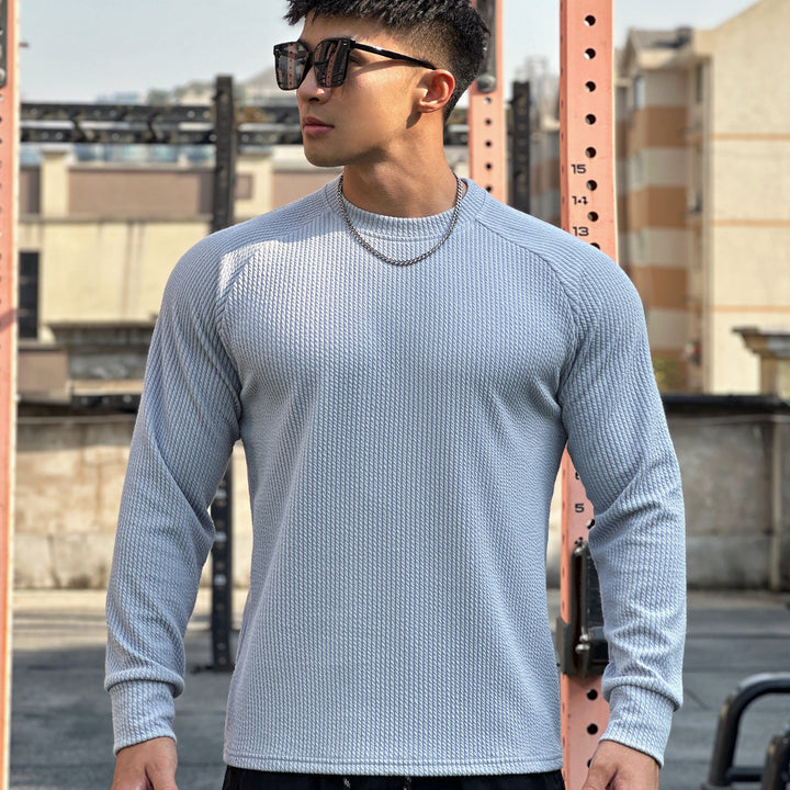 Men's long sleeve training t-shirt with textured design and breathable fabric Lune London