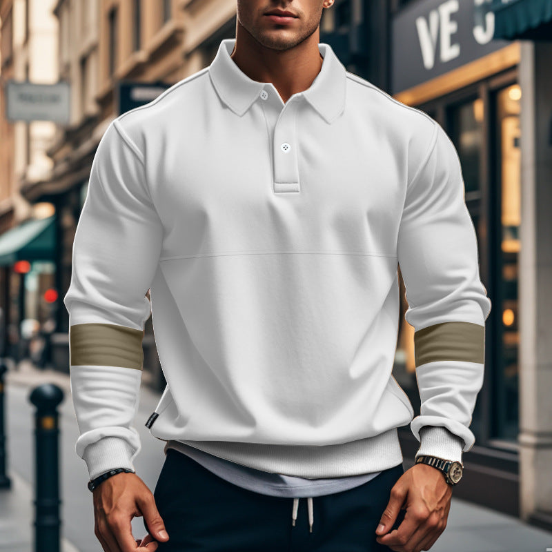 Men's Polo-Hoodie sporty with contrasting sleeves Lune London