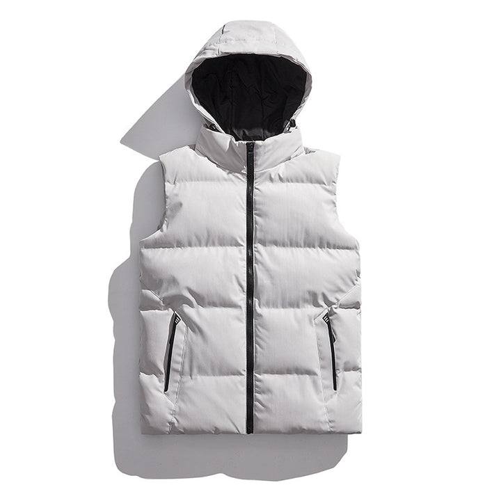 Ladies quilted thermal insulating vest with removable hood Lune London
