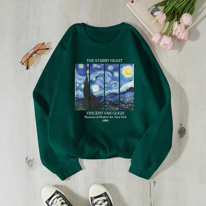Sweat-shirt pour femmes avec motif artistique classique de Van Gogh Chic & Stil