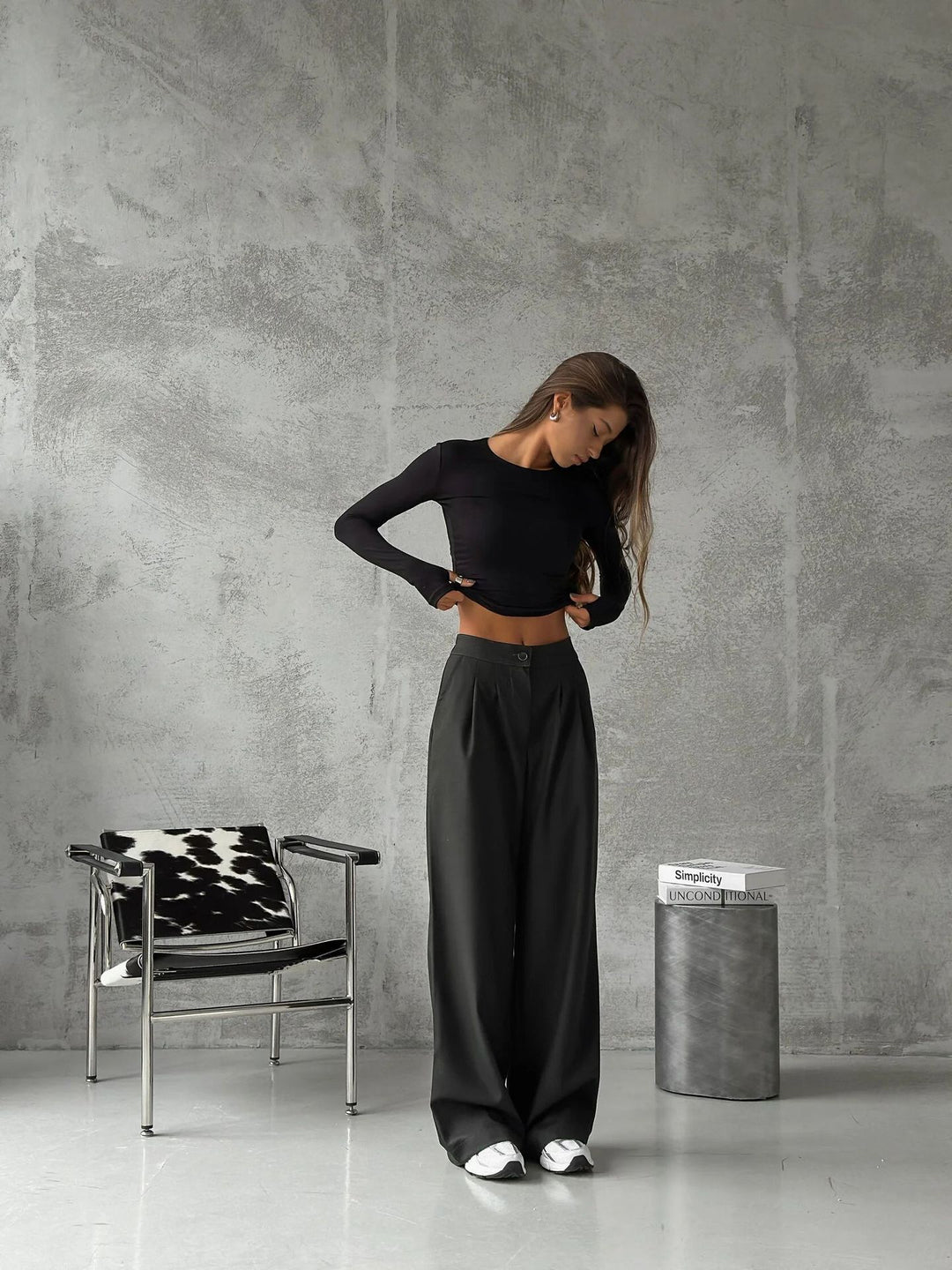 Fitted women's top in soft material with long sleeves Lune London