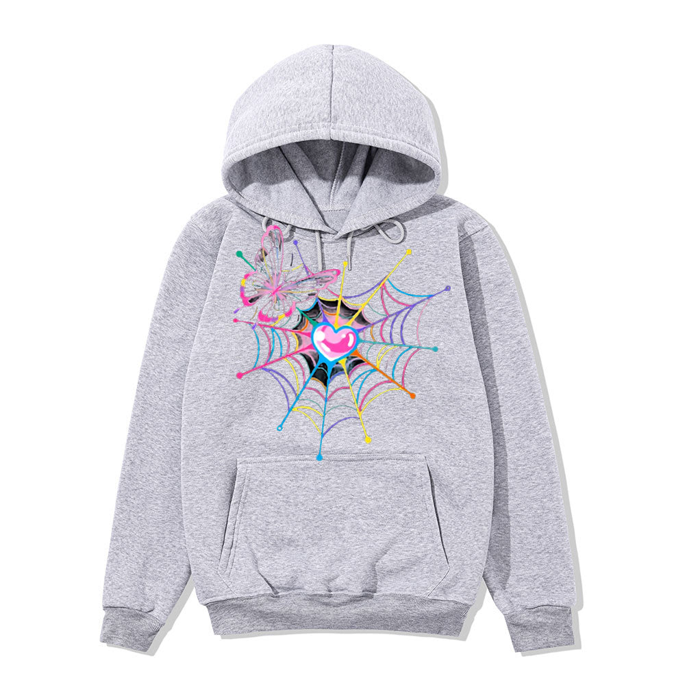 Women's hoodie sweatshirt with creative butterfly and spider web design Chic & Stil