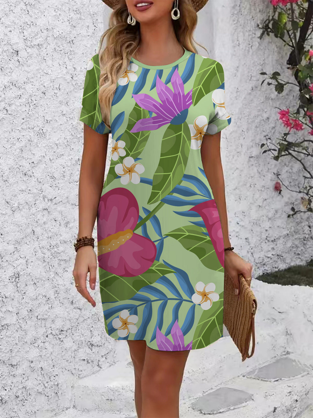 Women colorful mandala dress in casual cut Lune London