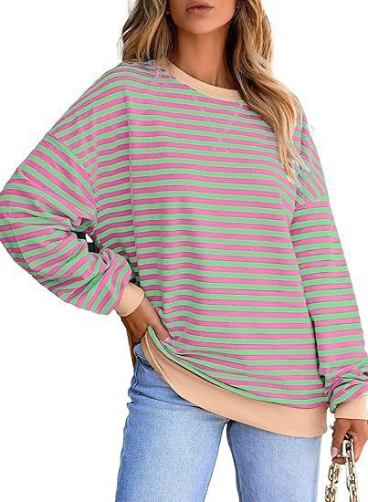 Women's Casual Sweater with Wide Stripes Lune London