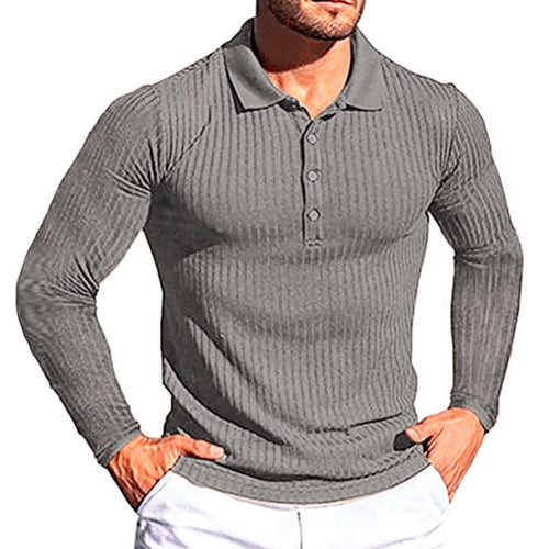 Lune London textured long-sleeve polo shirt for men