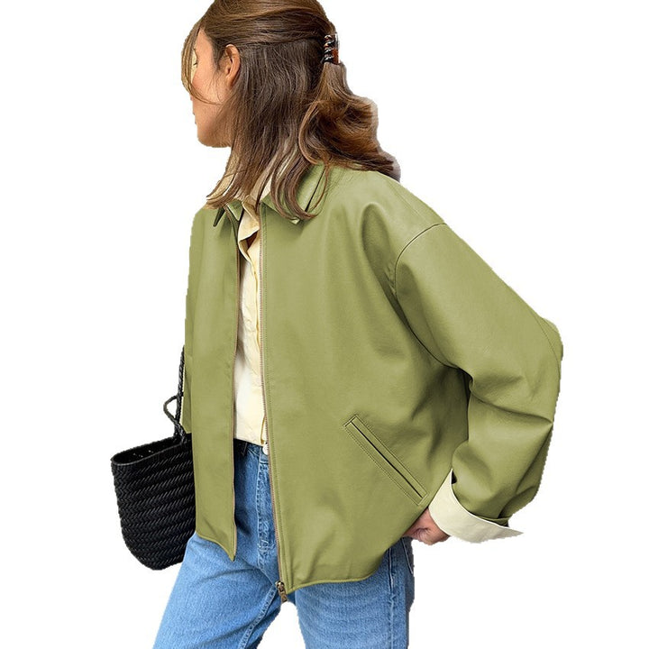 Ladies' faux leather jacket with a relaxed fit and modern design Lune London
