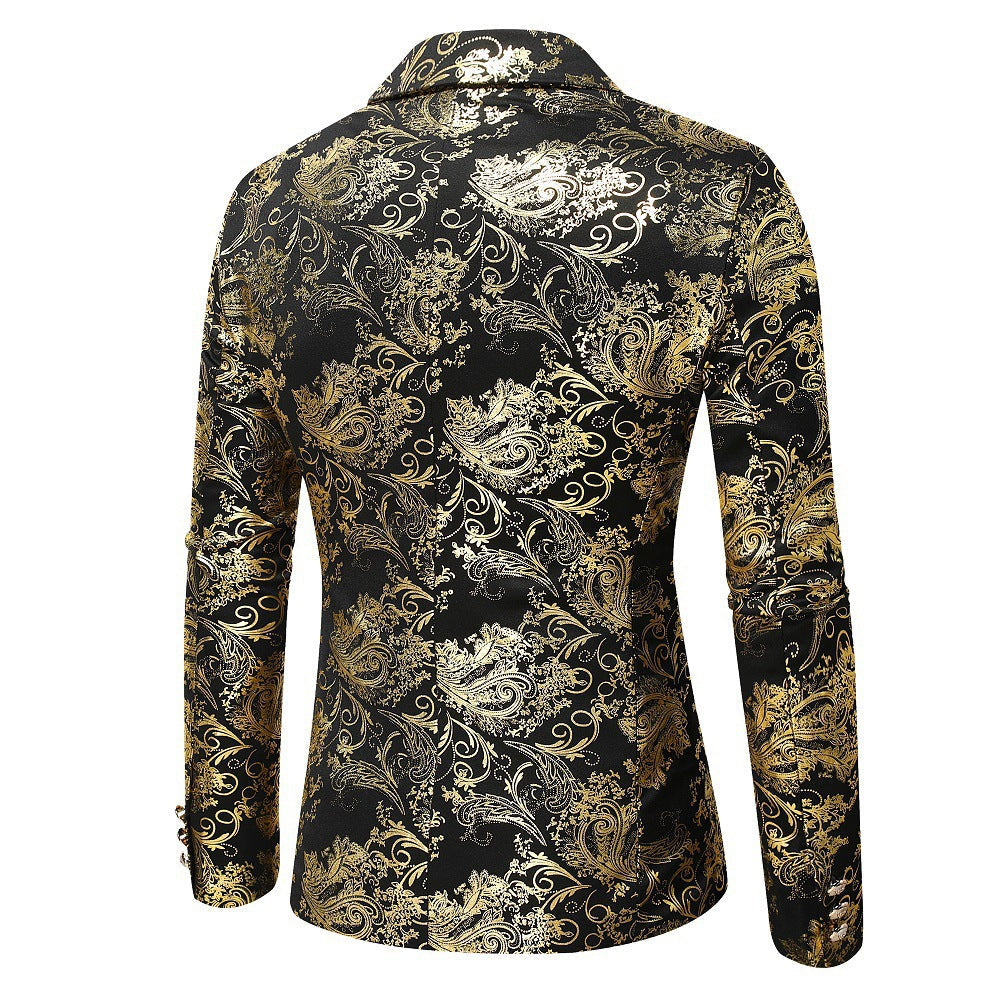 Men's Elegant Gold Pattern Blazer Lune London