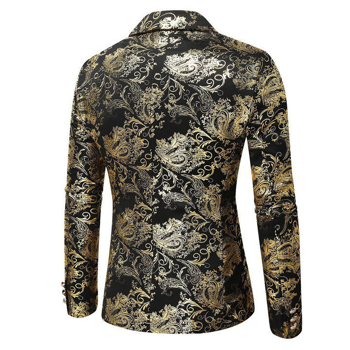Men's Elegant Gold Pattern Blazer Lune London