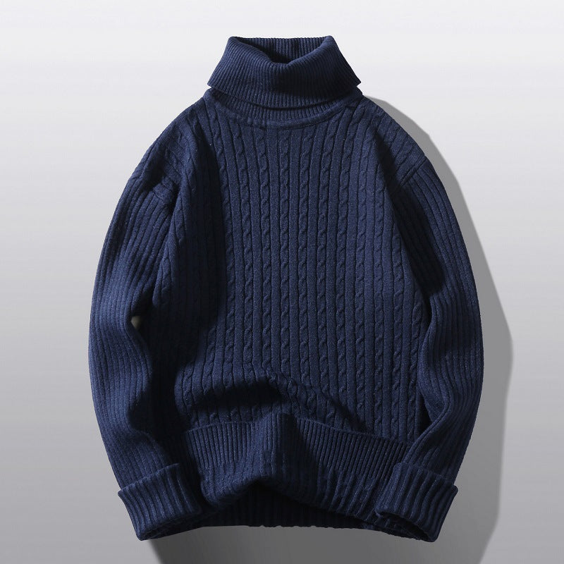 Women's knitted sweater with high collar and ribbed pattern Lune London